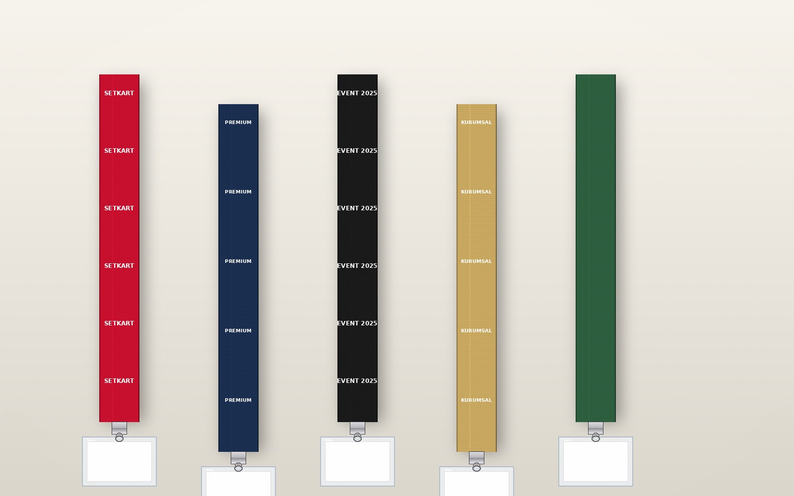 Logo baskılı boyun askı ipi ve kart kabı koleksiyonu - Boyunaskiipi.tr kurumsal lanyard üretimi