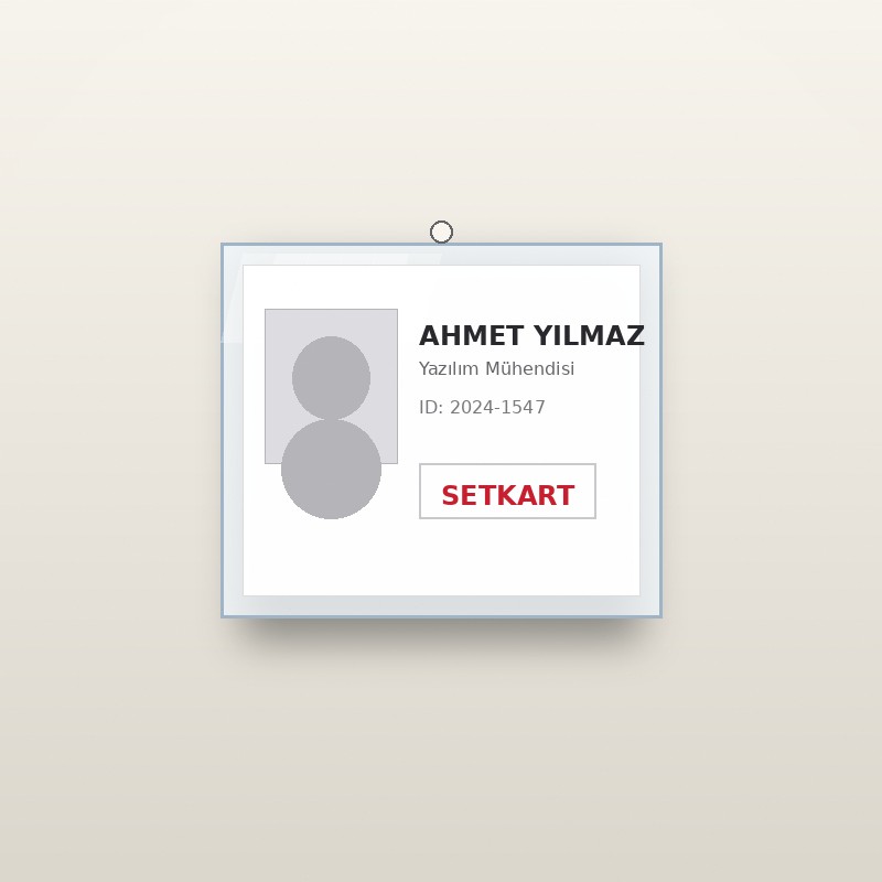Şeffaf PVC kart kabı - Dikey yatay personel kartı muhafazası